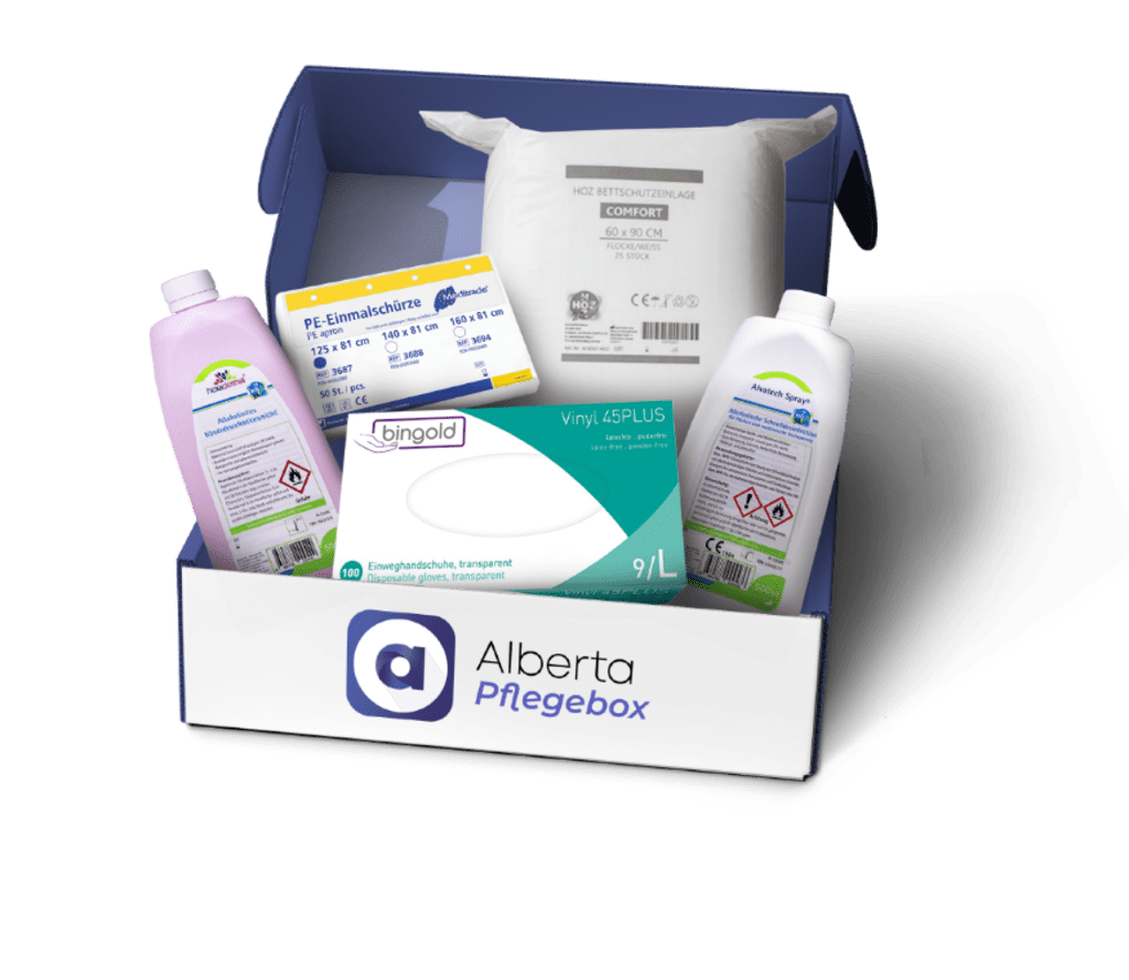 Bei Inkontinenz kann Sie die Alberta Pflegebox mit modernen Inkontinenzprodukten sinnvoll unterstützen.