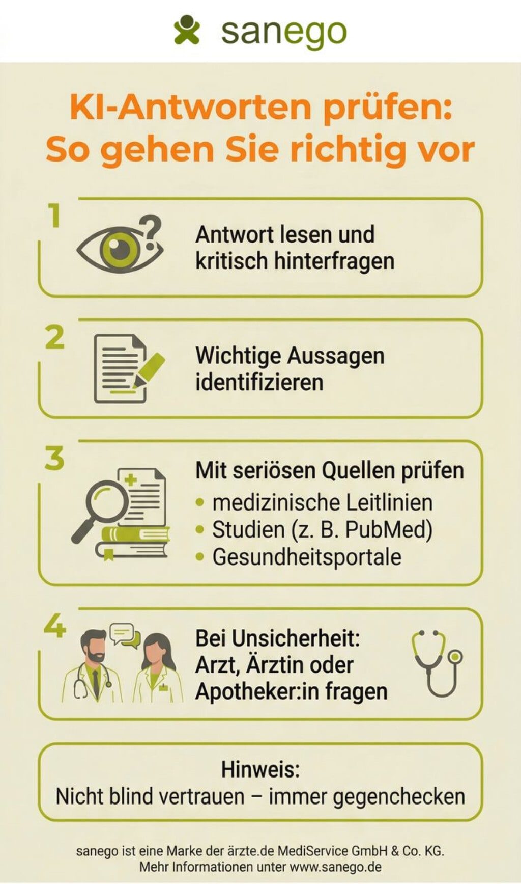 d | © Erstellt von Google Imagen. Infografik: wie KI Informationen prüfen