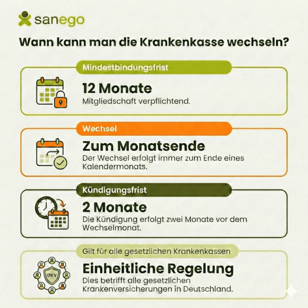 Infografik Vorraussetzungen für Krankenkassenwechsel